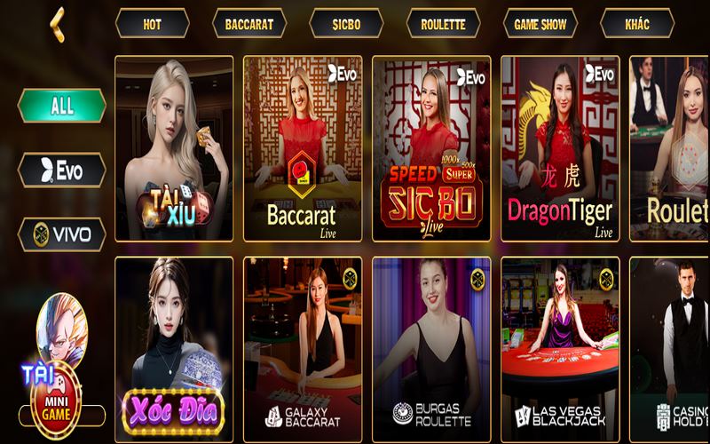 Trải nghiệm ván chơi Casino sống động